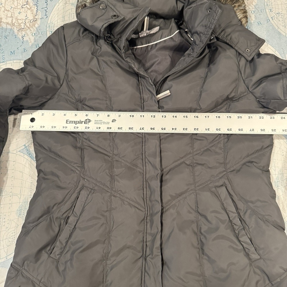 Andrew Marc New York Faux Fur Trimmed Hooded Down Puffer Parka Jacket Gray XL - Picture 4 of 16